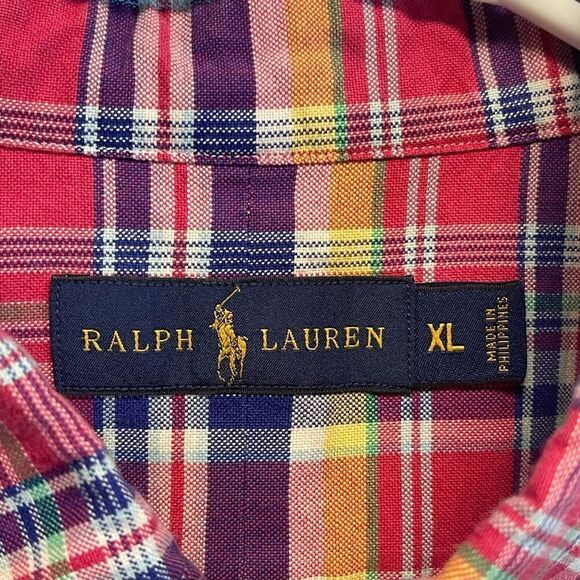 RALPH LAUREN Shirt Men's XL Multicolor Plaid Long Sleeve Collared Button Down - Picture 4 of 11